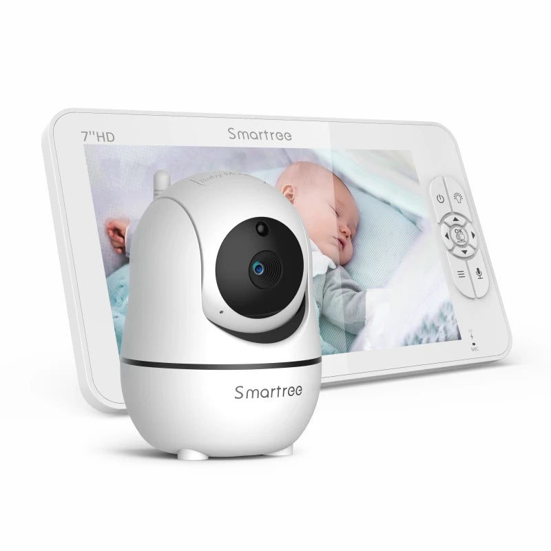 SM70V2 7" 1080P HD Split Screen Video Baby Monitor with two Camera, Hack Proof, Remote Zoom/Pan/Tilt, 4000mAh Battery