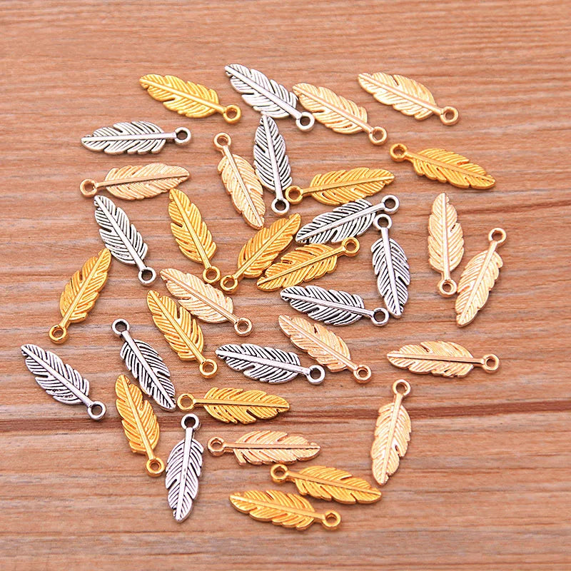 80pcs 2021 New 5*15mm 6 Color Metal Zinc Alloy MINI Leaves Charms Fit Jewelry Plant Pendant Charms Makings DIY Handmade Craft