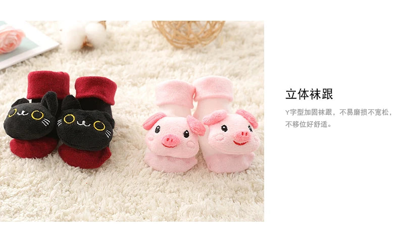 Baby out Footwear Newborn Socks more soft Bottom Winter Warm Velvet Baby learning to Walk Antiskid Cute Sock