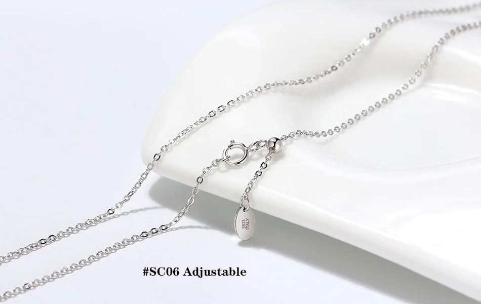 Rinntin 925 Sterling Silver Italian Handmade 1.2mm Chopin Chain Necklace for Women Fashion Simple Basic Neck Chain Jewelry SC53