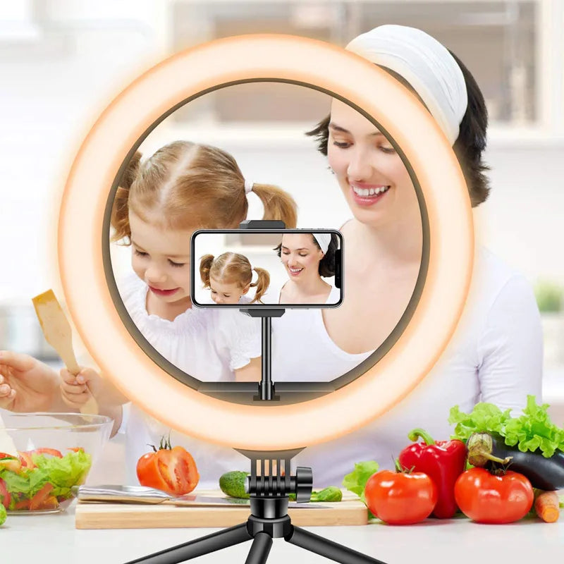 26 33CM Video Lights Dimmable Light Selfie LED Ring Light USB Ring Lighting Lamp With Tripod Stand To Make Youtube Ringlight