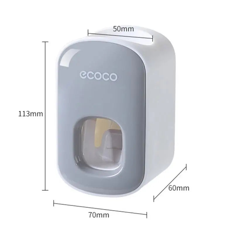 ECOCO Automatic Toothpaste Dispenser Wall Mount Bathroom Bathroom Accessories Waterproof Toothpaste Squeezer Toothbrush Holder