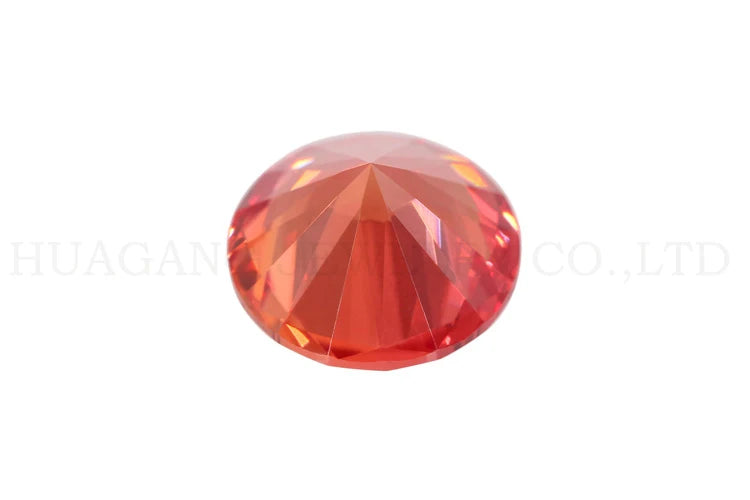 57# Orange Stone Corundum Synthetic Gems Round Brilliant Cut Beads For Jewelry Making 0.8-8mm AAAAA Quality