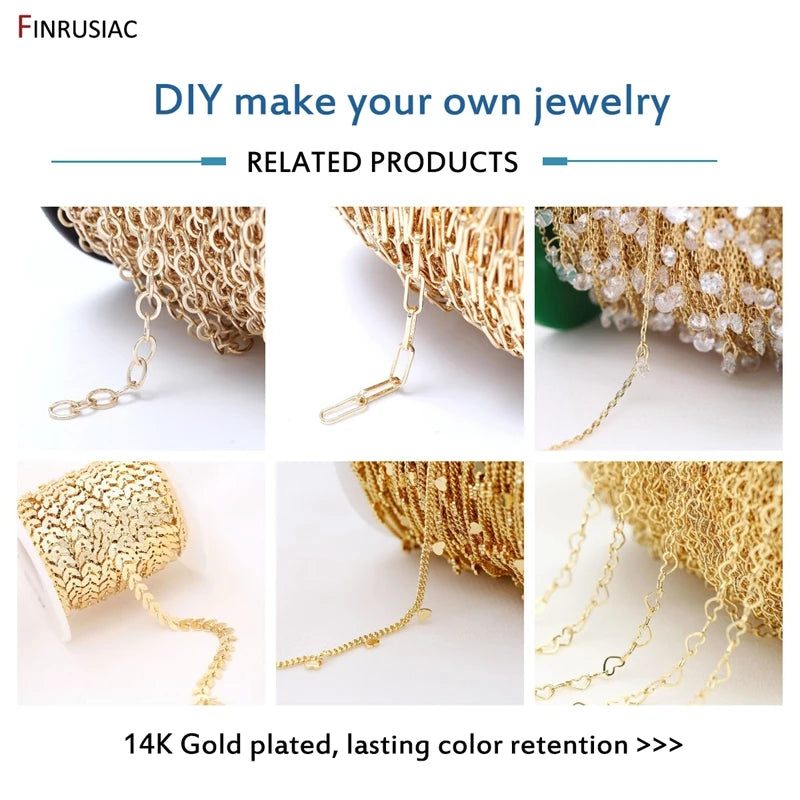 Wholesale 18K real gold plated chain for necklace making, 1.6mm thickness Spring clasp chain for Jewelry Making