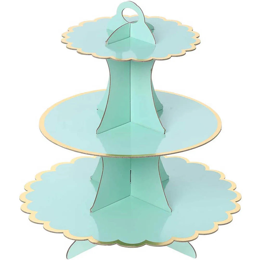 3-Layer Cake Stand Afternoon Tea Wedding Plate Party Tableware Disposable Birthday    Tower Suitable for