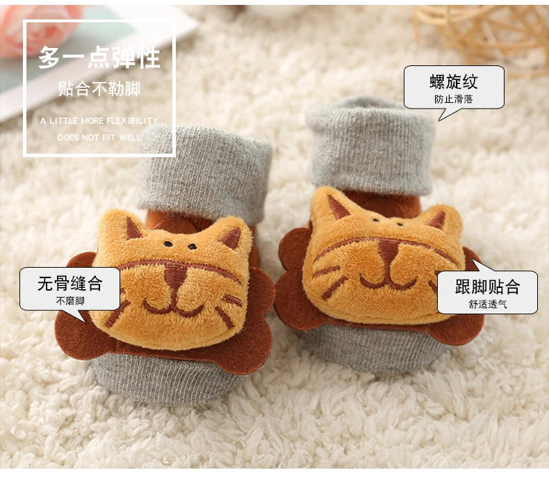 Baby out Footwear Newborn Socks more soft Bottom Winter Warm Velvet Baby learning to Walk Antiskid Cute Sock