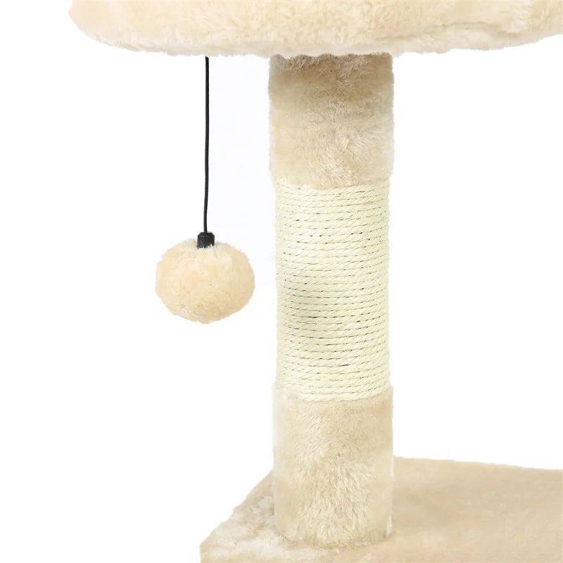 Cat Tree Luxury Cat Towers with Double Condos Spacious Perch Cat Hammock Fully Wrapped Scratching Sisal Post and Dangling Balls