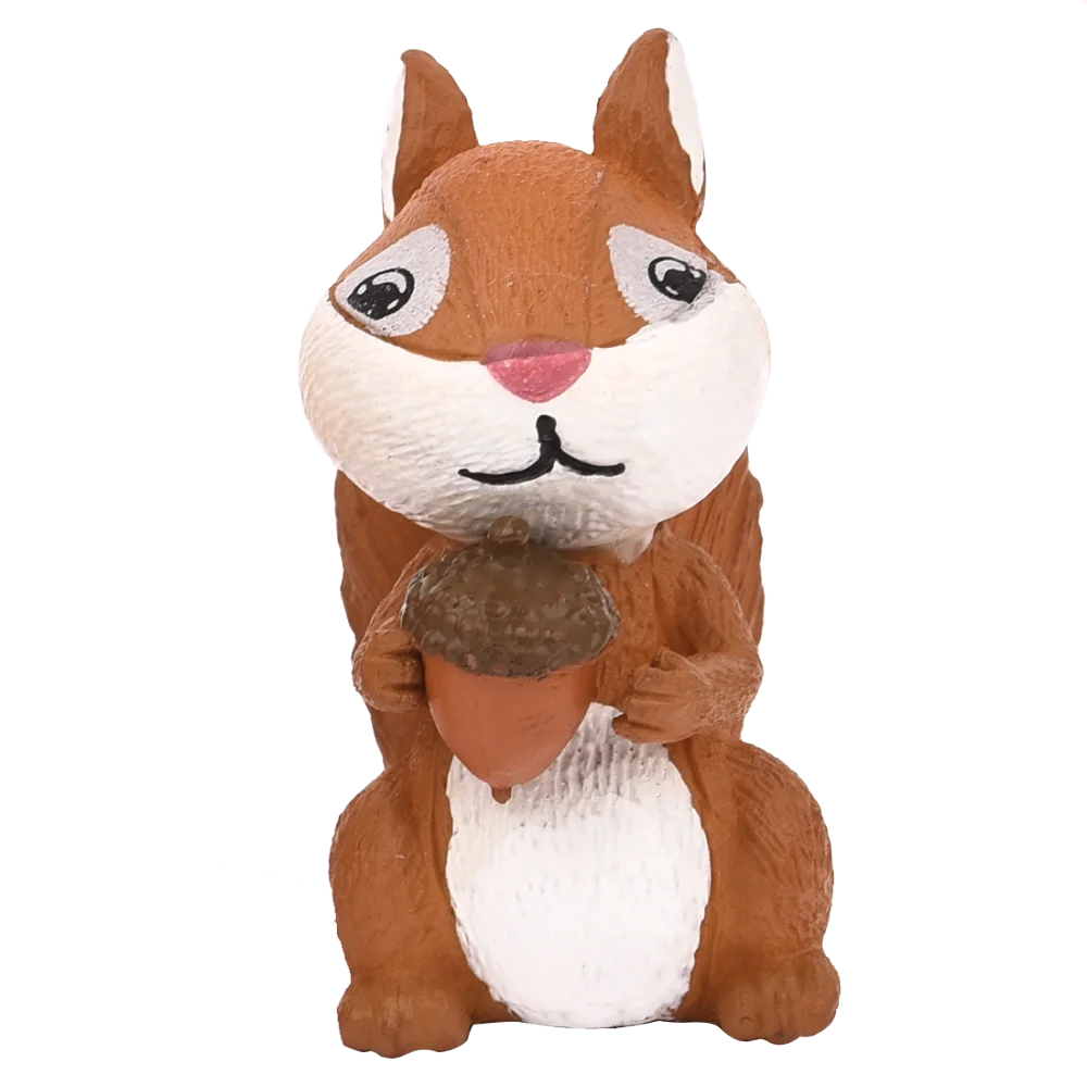 4pcs/Set Lovely Squirrel Family Model Cartoon Animal Figurine Dollhouse Cake Home Decor Kid Miniature Garden Decoration Playset