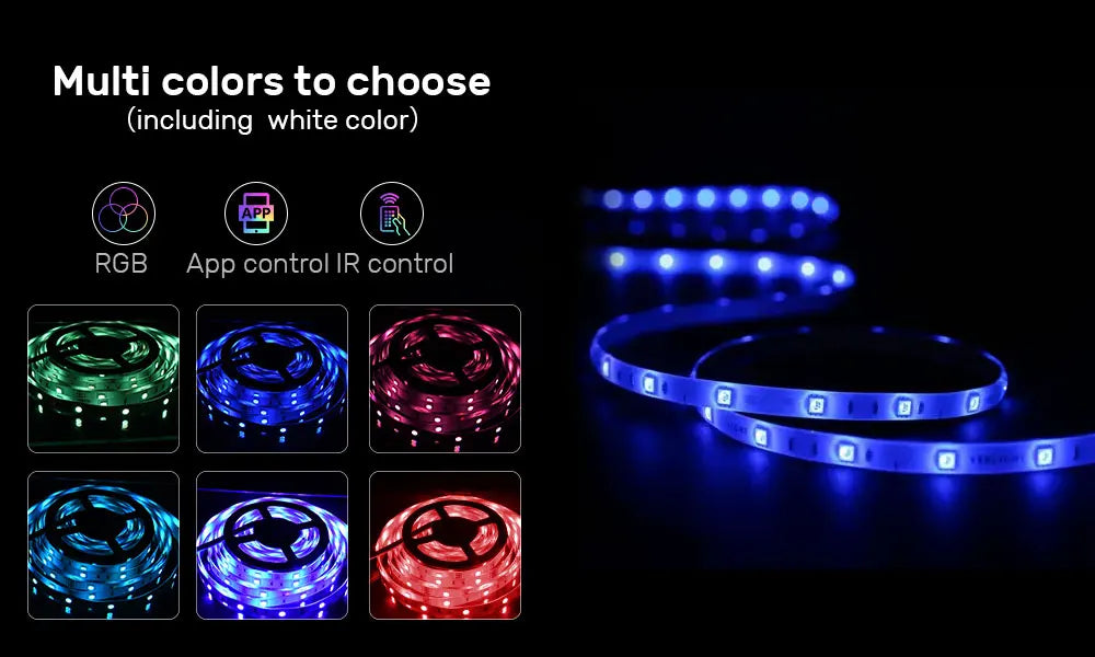 LED Strip Lights RGB 5050 ,5V 1M-30M,16 million colors, RGB , Led Strip Lighting Music Sync, Color Changing for Party Home