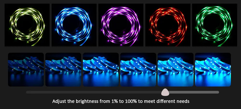 LED Strip Lights RGB 5050 ,5V 1M-30M,16 million colors, RGB , Led Strip Lighting Music Sync, Color Changing for Party Home