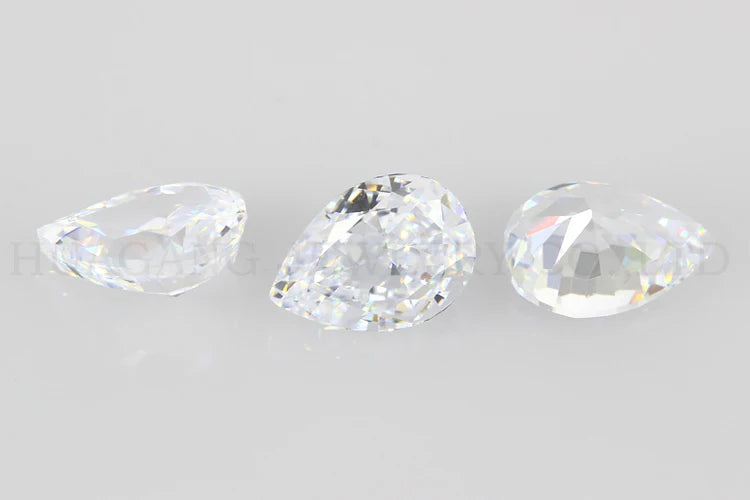 9A Top Quality Pear Cut White CZ Stone Synthetic Gems Cubic Zirconia Beads For Jewelry 4x6-12x16mm Wholesale