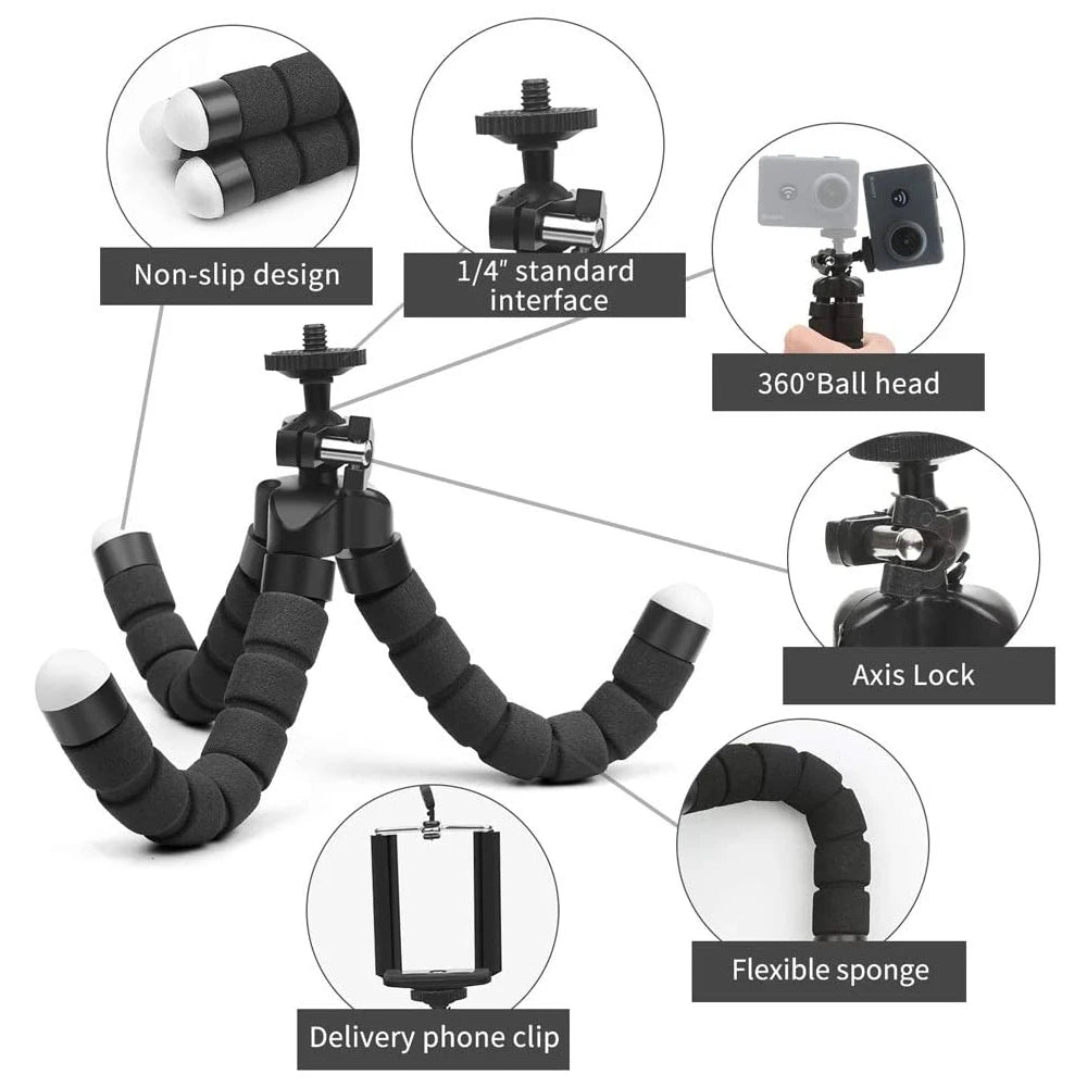 Flexible Tripod Phone Holder For iPhone 11 Pro Max Samsung Xiaomi Sponge Octopus Mobile Phone Stand Smartphone Tripod for Camera