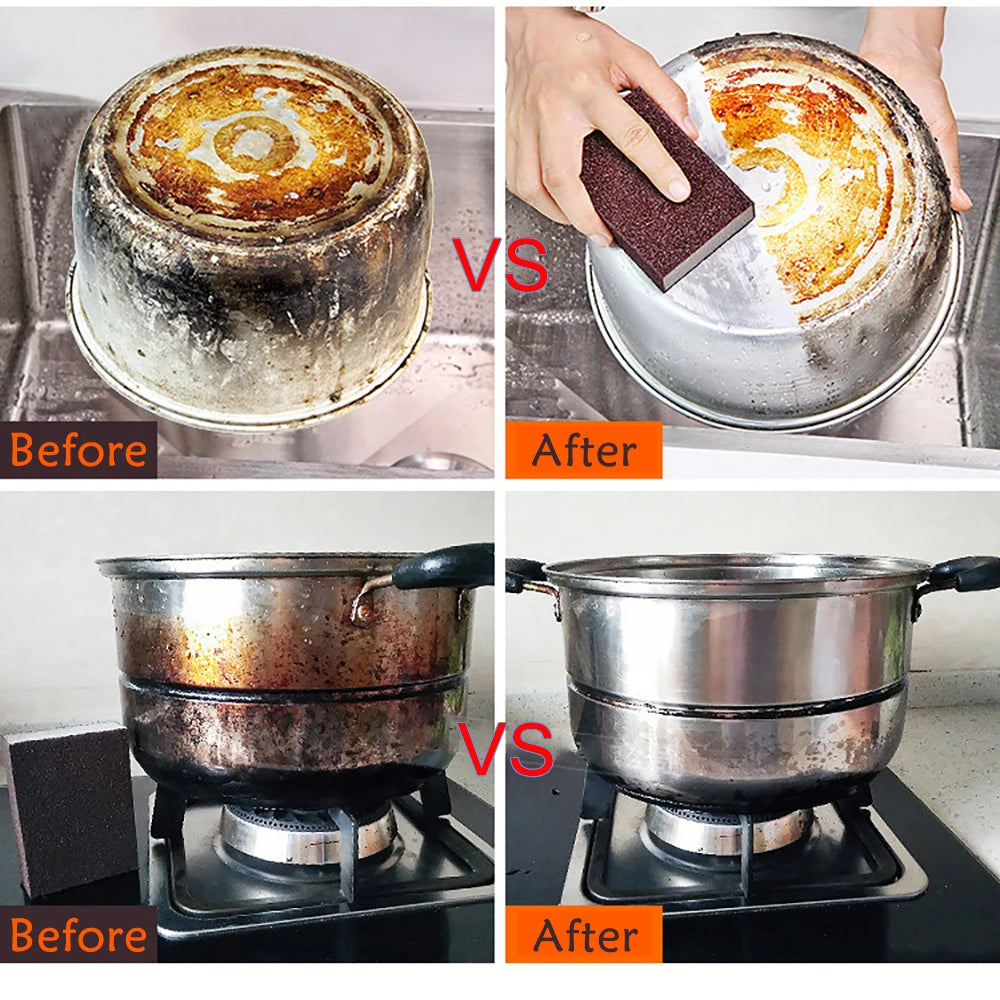 Magic Kitchen Sponge Brush Melamine Scrub Cleaning Brush Descaling Knife Pan Pot Cleaner Powerful Decontamination Brushes