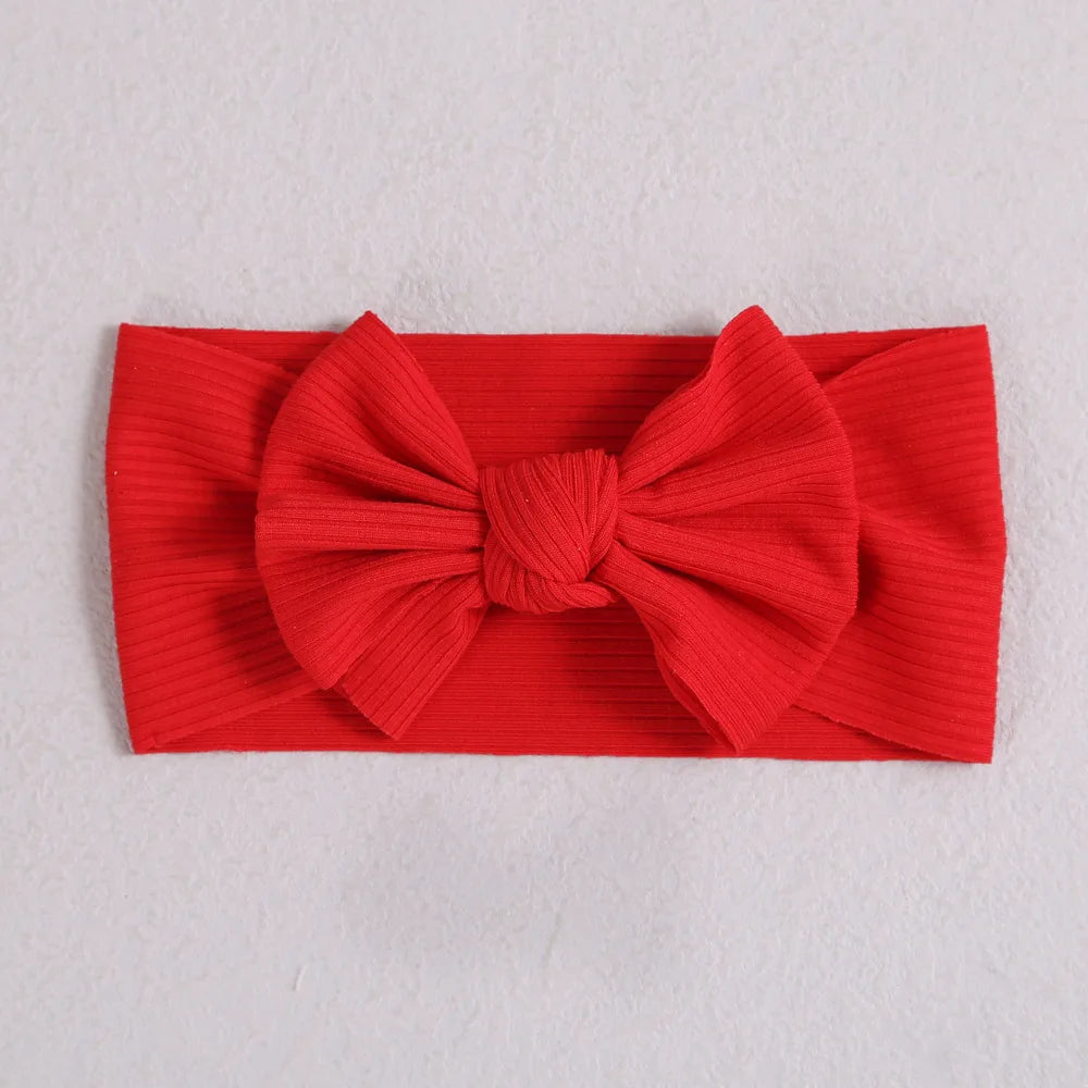 Red Headband for Newborn Baby Girls Hair Accessories Solid Bow Knot Turban Headbands for Children Headwrap Hairbow Bandeau Bebe