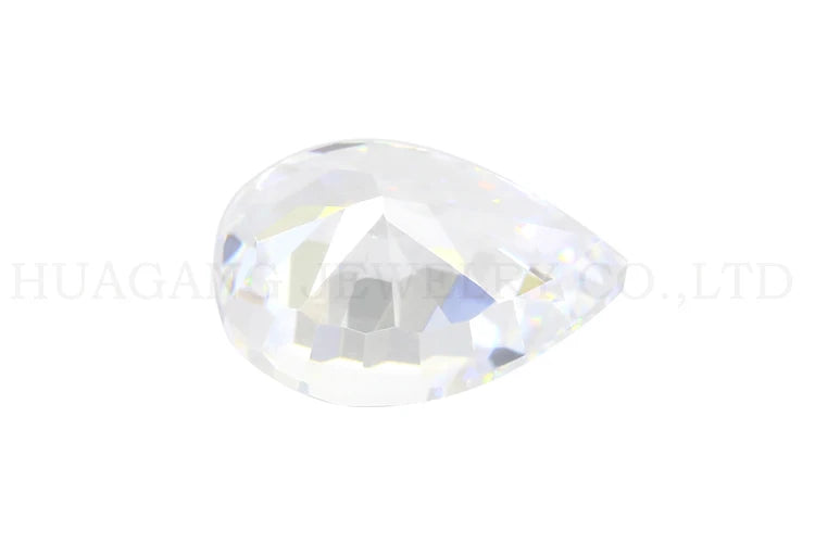 9A Top Quality Pear Cut White CZ Stone Synthetic Gems Cubic Zirconia Beads For Jewelry 4x6-12x16mm Wholesale