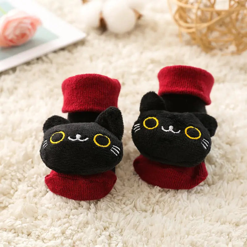 Baby out Footwear Newborn Socks more soft Bottom Winter Warm Velvet Baby learning to Walk Antiskid Cute Sock