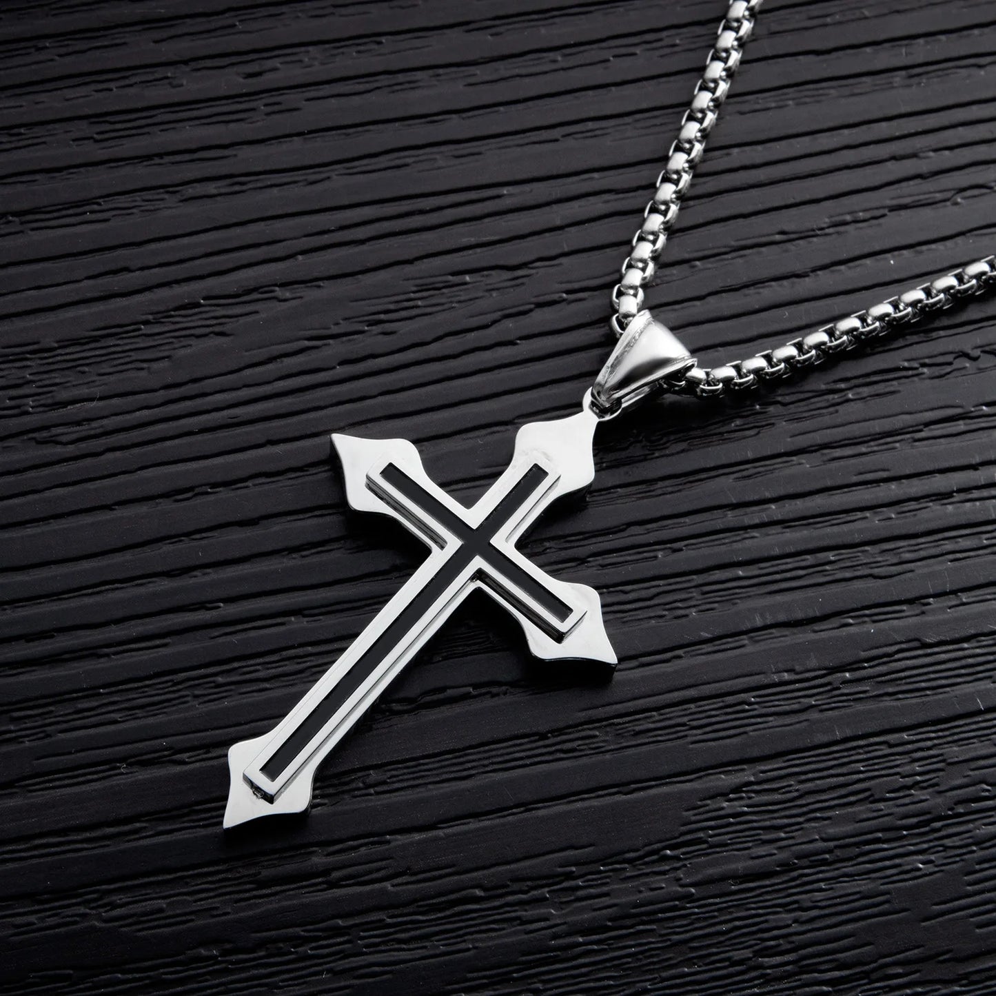 Stainless Steel Cross Pendant Necklaces For Women Men Teens Punk Hip Hop Gothic Cross Pendant Necklace Fashion Jewelry Gifts