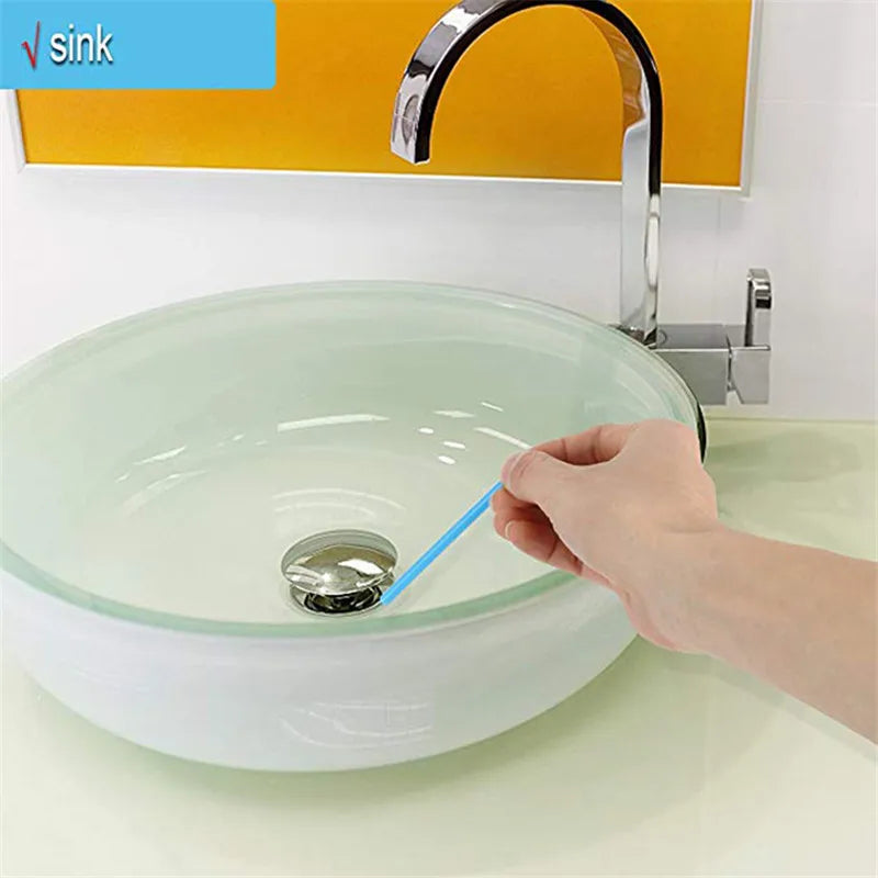 12pcs/set Sani Sticks Oil Decontamination Kitchen Toilet Bathtub Drain Cleaner DeodorizerSewer Cleaning Rod Bar Hair Clear