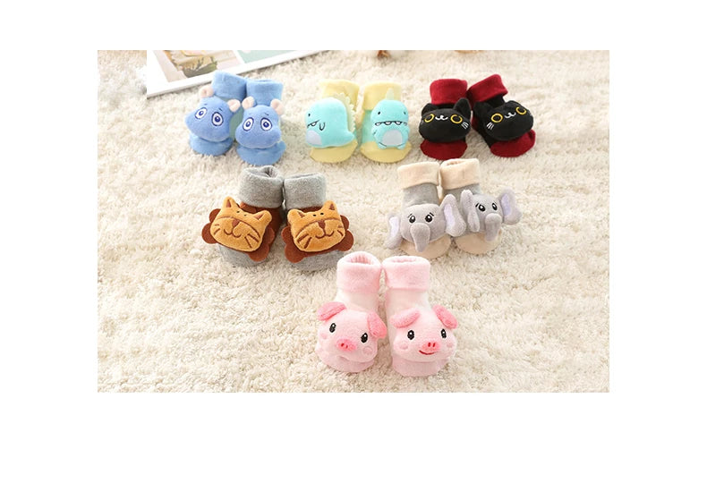 Baby out Footwear Newborn Socks more soft Bottom Winter Warm Velvet Baby learning to Walk Antiskid Cute Sock