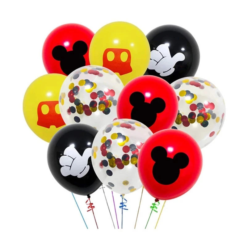 Mickey Mouse Theme Party Banner Party 8 People Disposable Plate Napkin Cup Cake Toppers for Kids Favor Flag Decoration Gifts