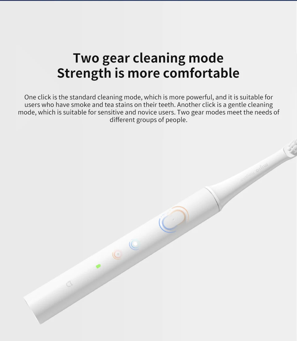 XIAOMI Mijia T100 Sonic Electric Toothbrush Mi Smart Tooth Brush Colorful USB Rechargeable IPX7 Waterproof For Toothbrushes head