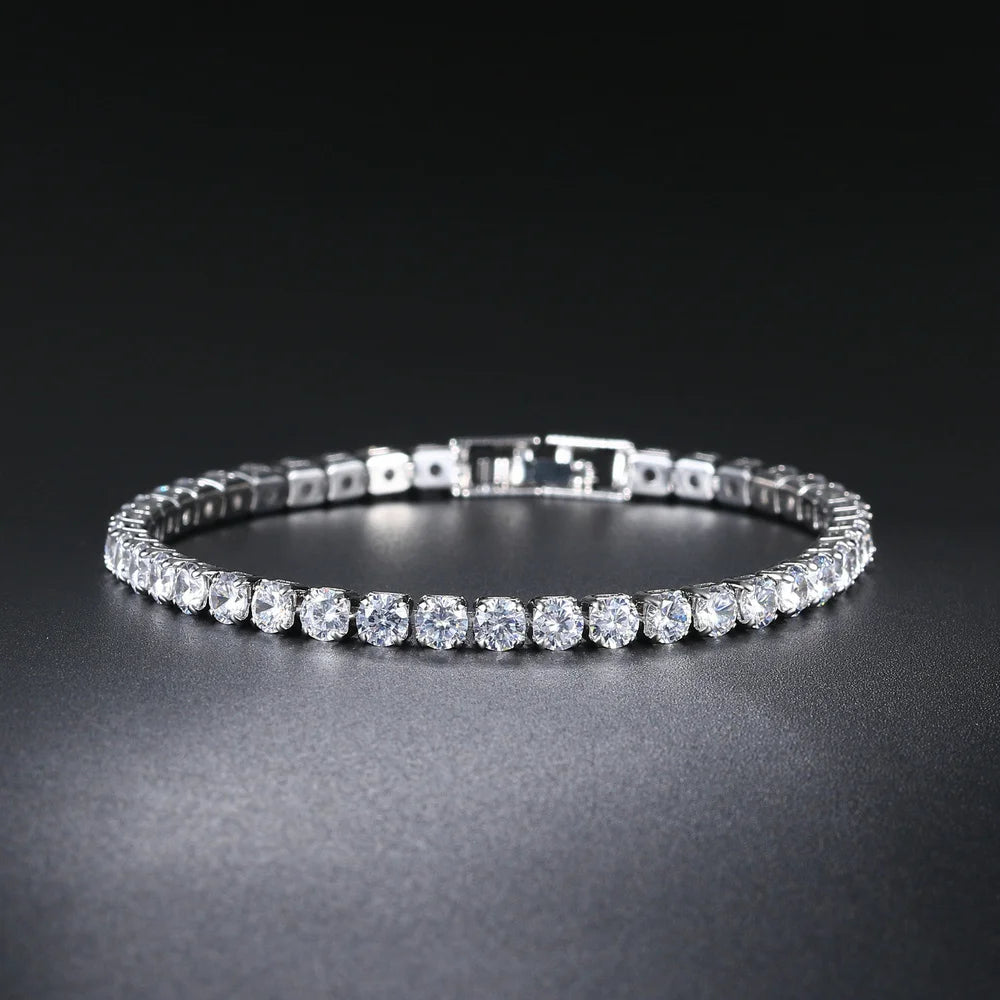 Silver Color 2.5/3/4/5mm Zircon Tennis Bracelet For Women Men Dazzling Crystal Hand Chain Wedding Gift Punk Fashion Jewelry