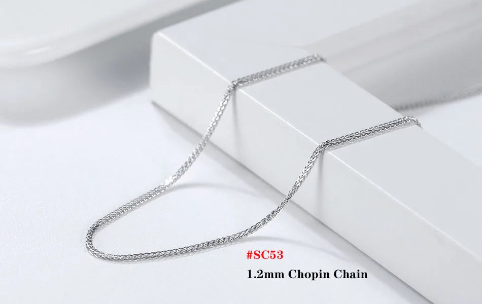 Rinntin 925 Sterling Silver Italian Handmade 1.2mm Chopin Chain Necklace for Women Fashion Simple Basic Neck Chain Jewelry SC53