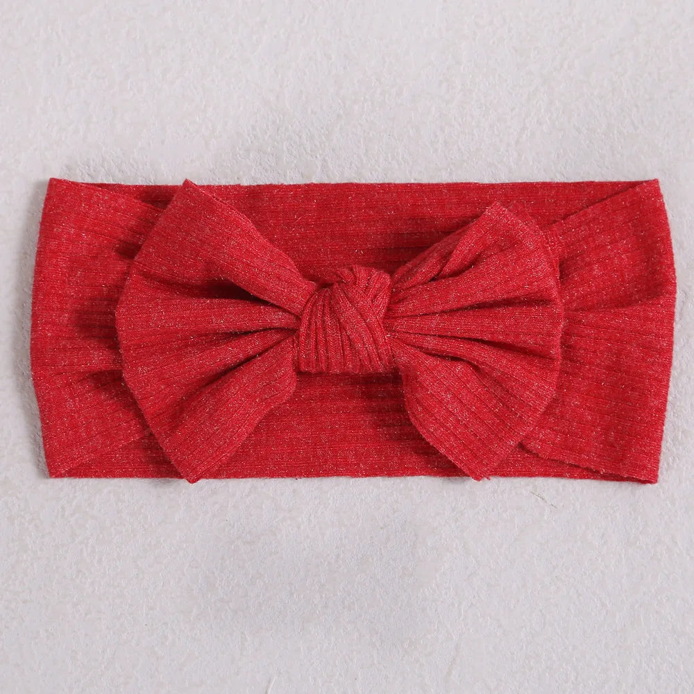 Red Headband for Newborn Baby Girls Hair Accessories Solid Bow Knot Turban Headbands for Children Headwrap Hairbow Bandeau Bebe