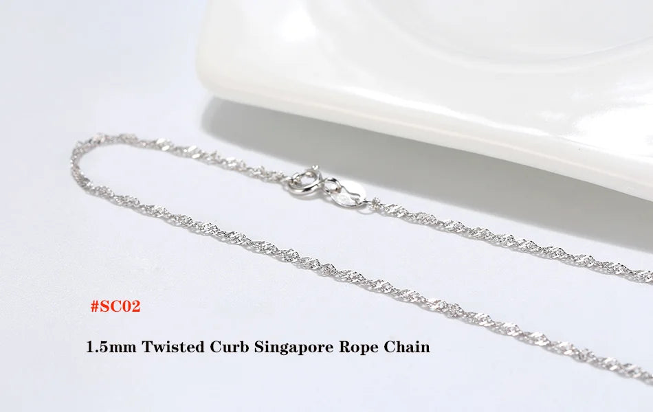 Rinntin 925 Sterling Silver Italian Handmade 1.2mm Chopin Chain Necklace for Women Fashion Simple Basic Neck Chain Jewelry SC53