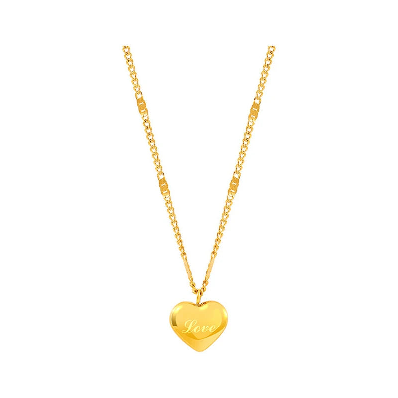 XIYANIKE 316L Stainless Steel Gold Color Love Heart Necklaces For Women Chokers 2021Trend Fashion Festival Party Gift Jewelry