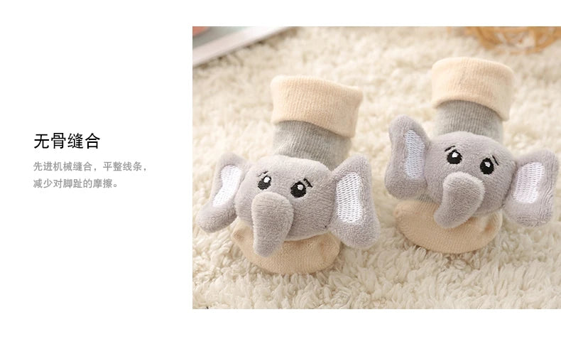 Baby out Footwear Newborn Socks more soft Bottom Winter Warm Velvet Baby learning to Walk Antiskid Cute Sock