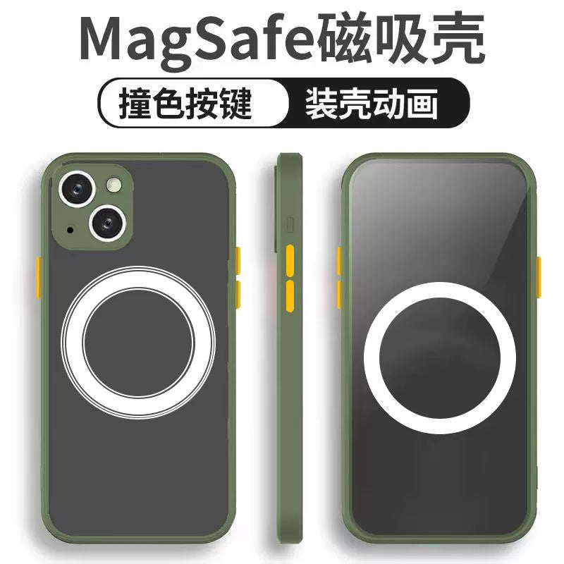 Applicable to Apple 14Promax Magnetic Suction Phone Case Protective Case iPhone 13Promax Frosted Animation 12Promax/11 Case MagSafe Wireless Charging XR/Xsmax Drop-Resistant Advanced