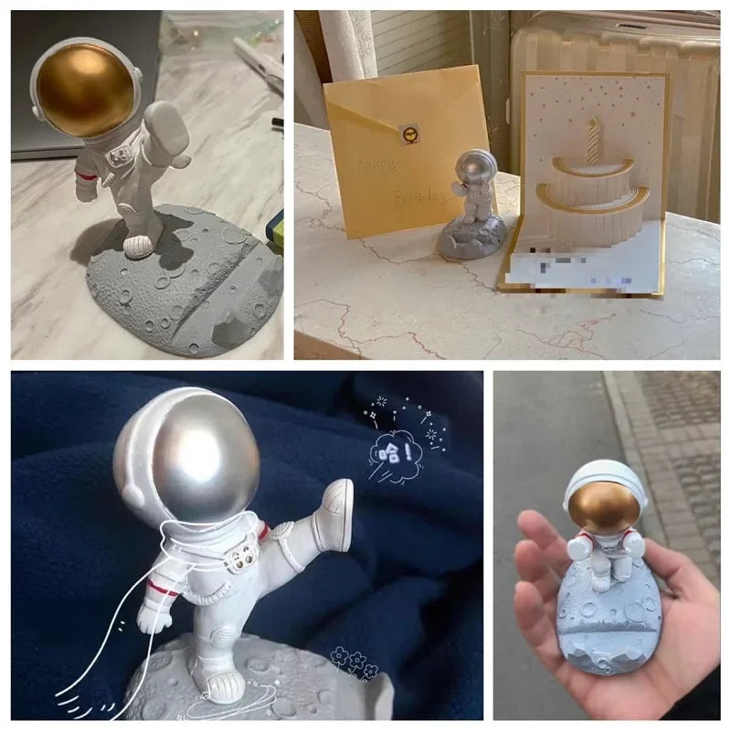 Office Desk Decoration Nordic Style Astronauts Mobile Phone Stand Holder Ornaments Resin Spaceman Bracket Toys Gift