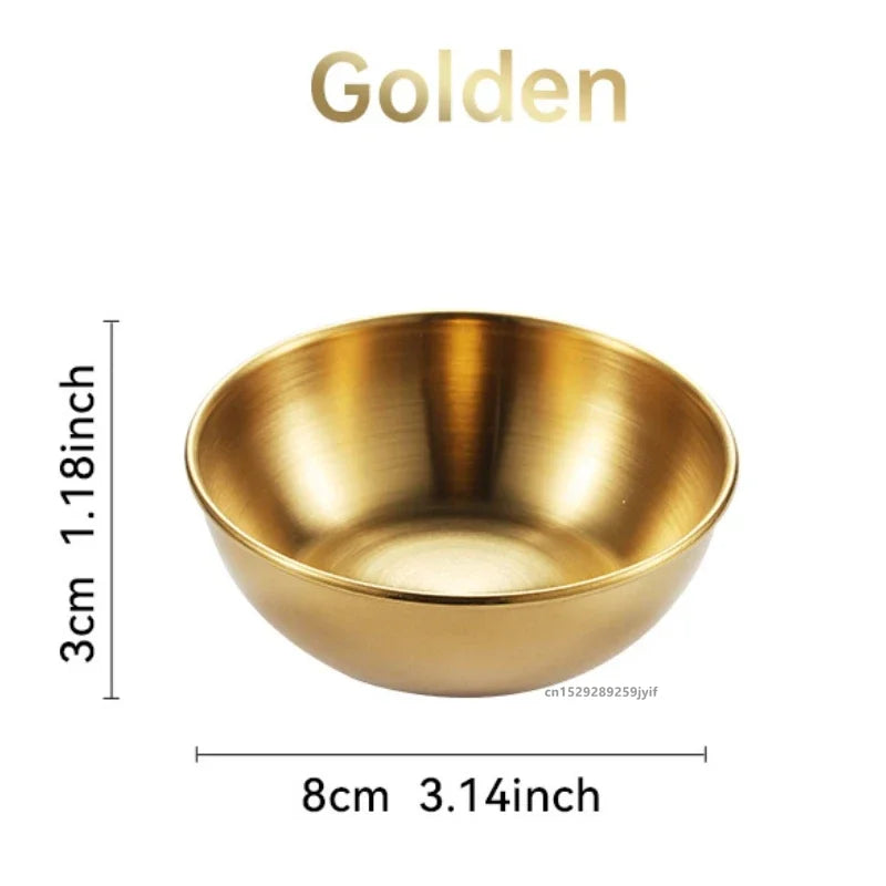 2/4/6pcs Stainless Steel Small Sauce Dishes Seasoning Serving Tray Spice Plates Set Soy Sauce Dish Specialty Tableware