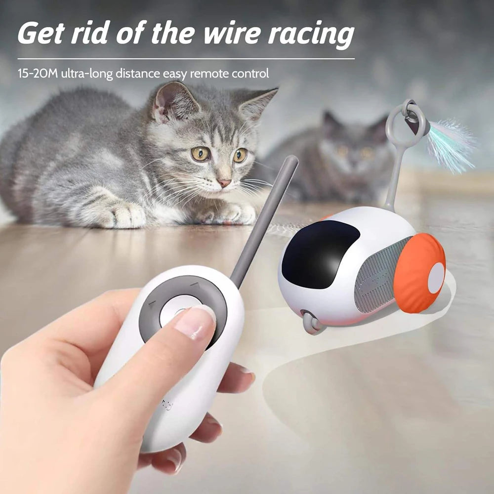 Smart Cat Toy Car Interactive Cat Toy Ball Automatic Rolling Remote Control Toy Car Indoor Cat Accessories Pet Kitten Supplies