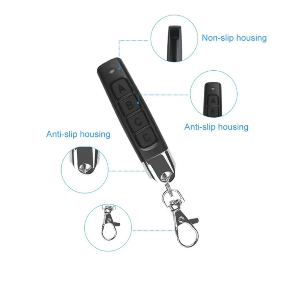 433MHz Auto Copy Remote Control Electric Garage Door Opener Remote Controller Duplicator Clone Cloning Code 4 Keys Transmitter