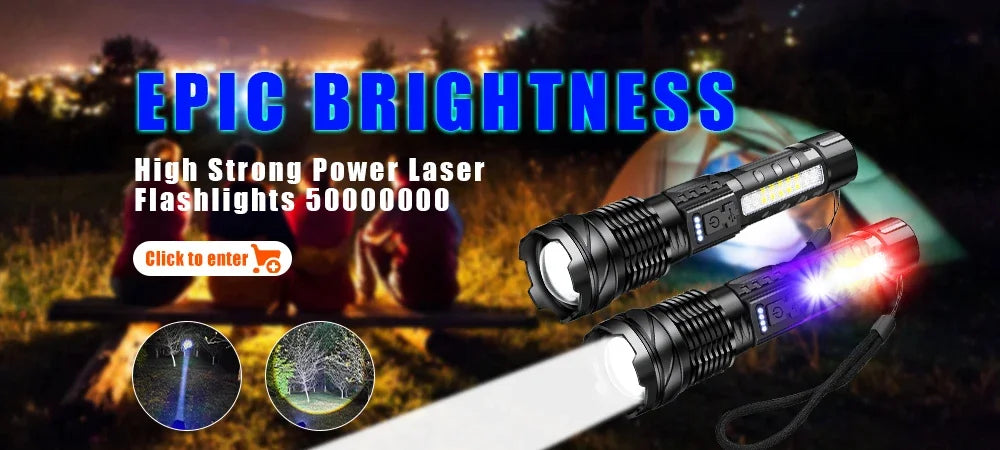 Powerful P70 Led Flashlights 5000LM Ultra Bright Tactical Light Emergency Spotlights Telescopic Zoom Light Builtin 18650 Battery