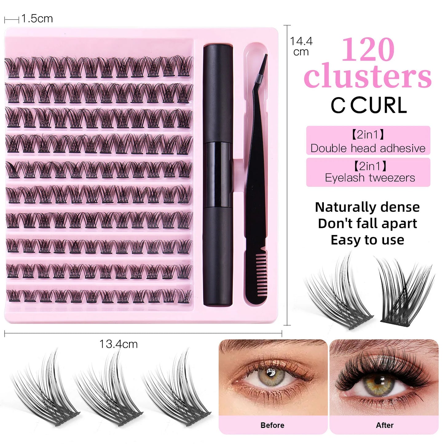 Hot Sales Makeup Looks Natural DIV 120 Clusters DlY Eyelash Extension Kit