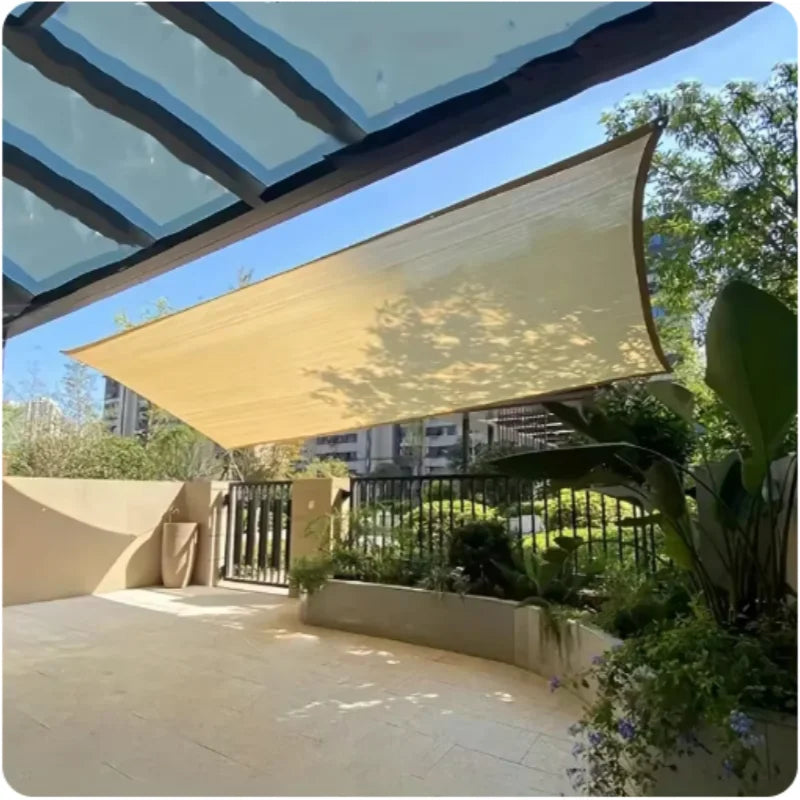 Beige sunshade net Wrap-around perforated sunshade cloth thickened heat insulation net Summer outdoor shade sun screen