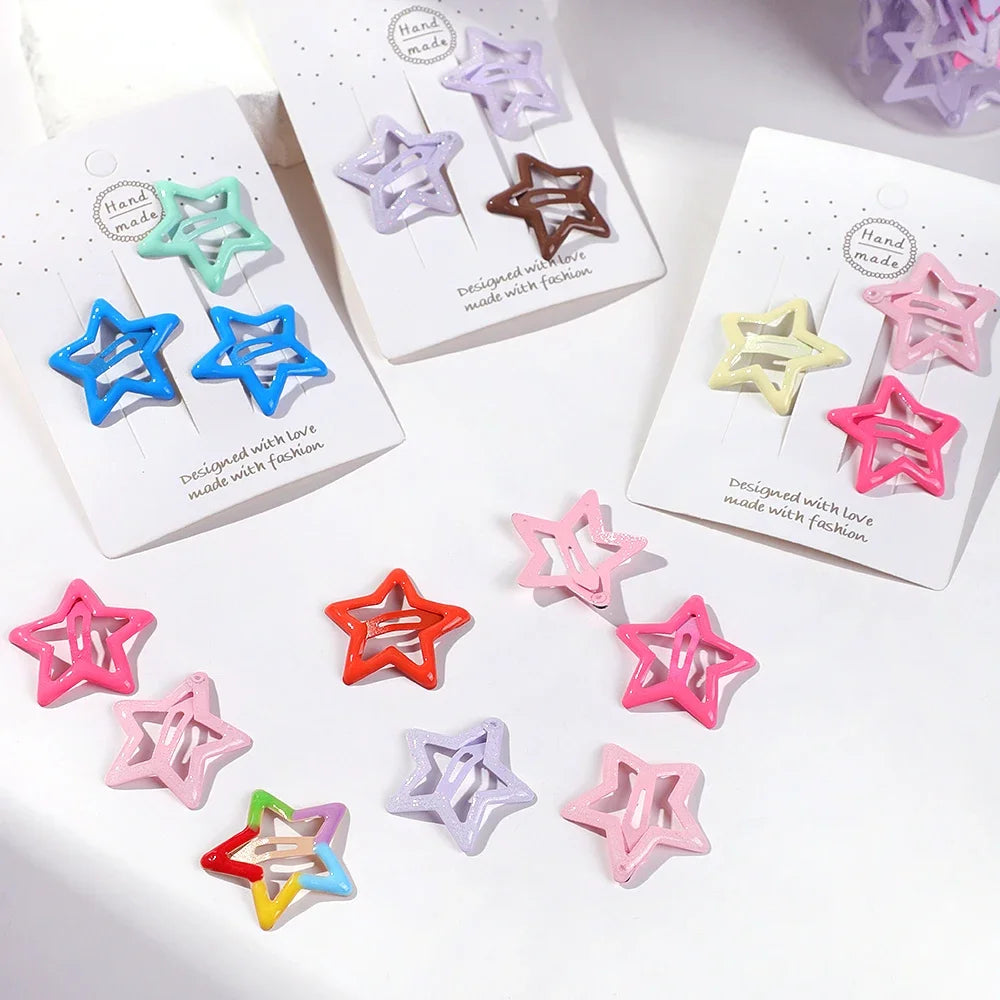 20pcs/set Lovely Colorful Star BB Hair Clips for Baby Girls Y2K Cute Metal Hairpins Barrettes Headwear Kids Hair Accessories