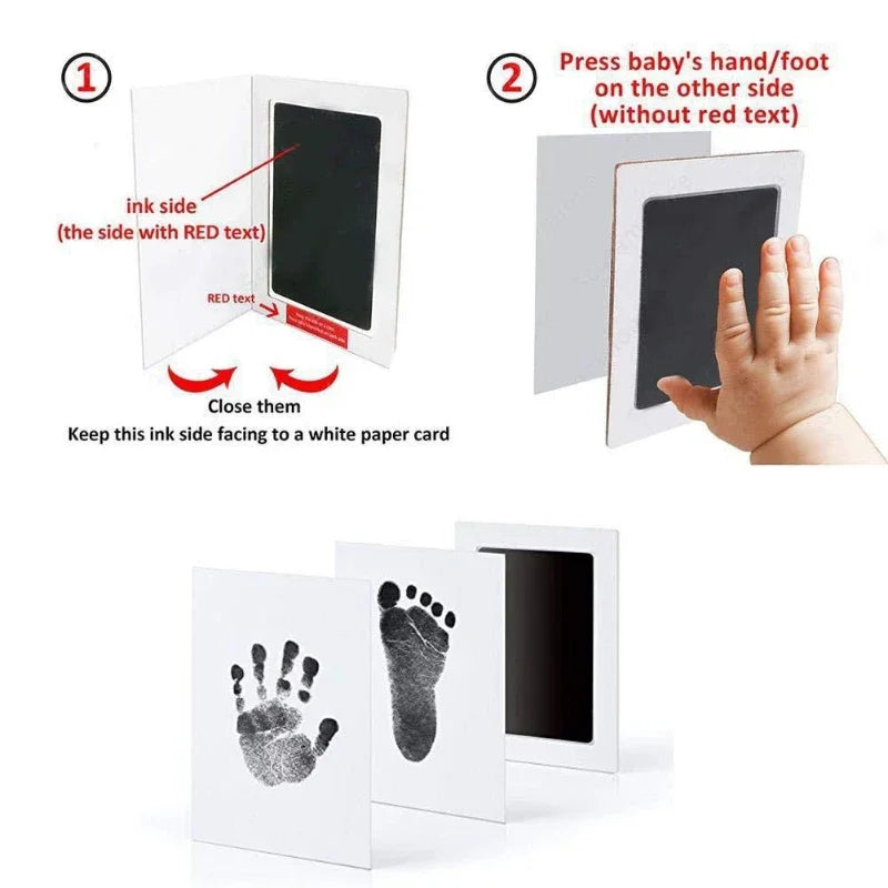 2/4pc Baby Handprint Footprints Ink Pads Safe Non-toxic No-Touch Skin Inkless Inkpad Kits Pet Cat Dog Paw Prints Souvenirs Gifts