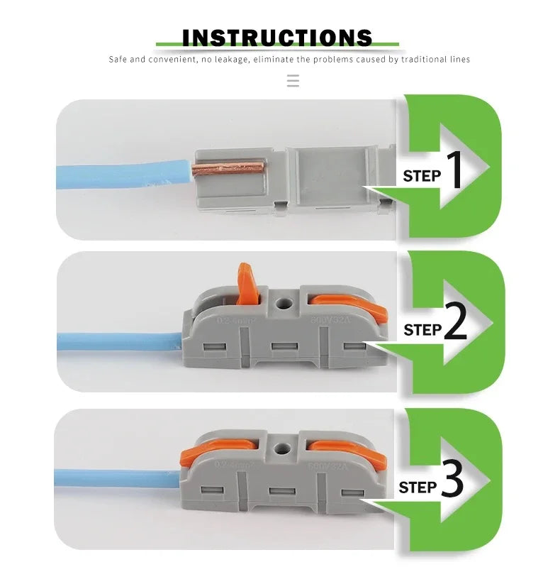 DIY GO Quick Splicing Multiplex Butt Wire Connector Compact Electrical Cable Terminal Block Home Wiring Connectors Junction Box