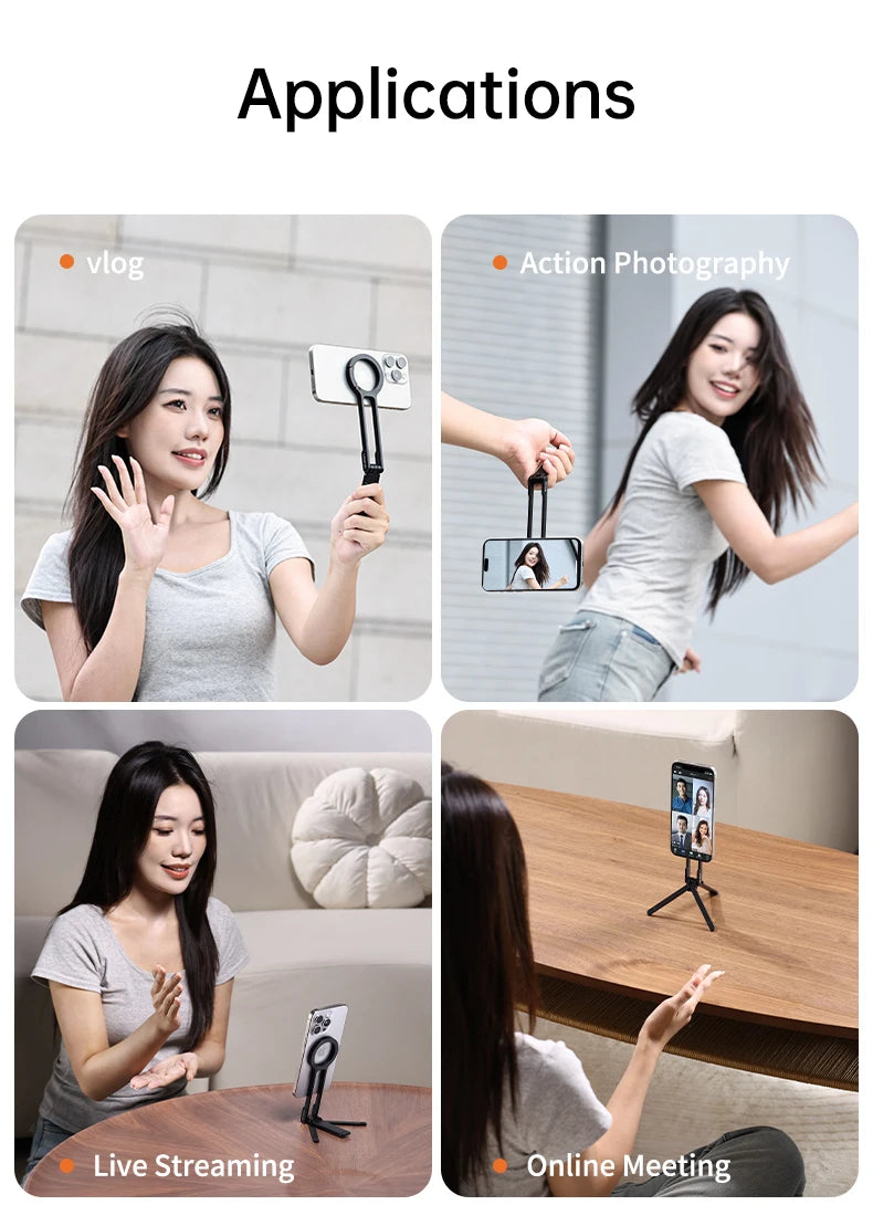 Ulanzi MA30 Dual Sided Magnetic Tripod With Buckle Smartphone Cell Phone Selfie Stick For Magsafe iPhone 16 15 14 13 12 Pro Max