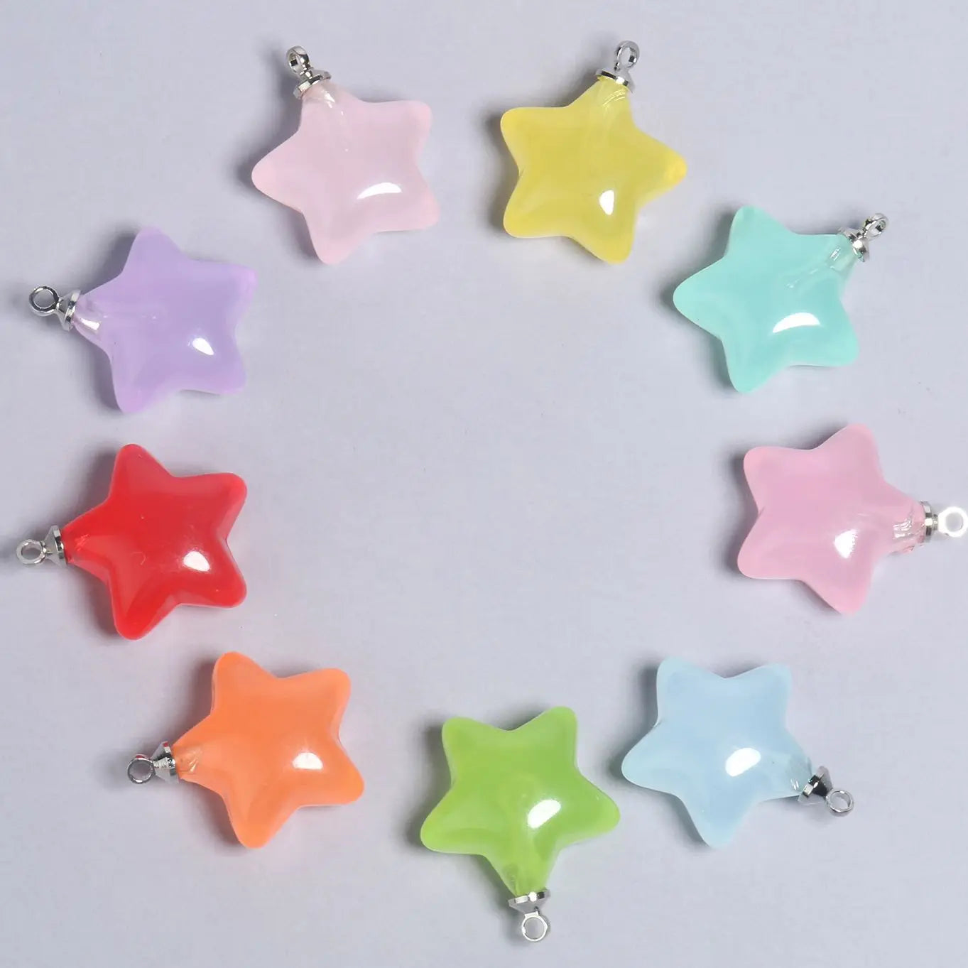 10pcs/lot Mixed Cute Resin Star Charms Pendants DIY Bracelets Necklaces Earrings for Jewelry Making Finding Keychain 20x17.5mm