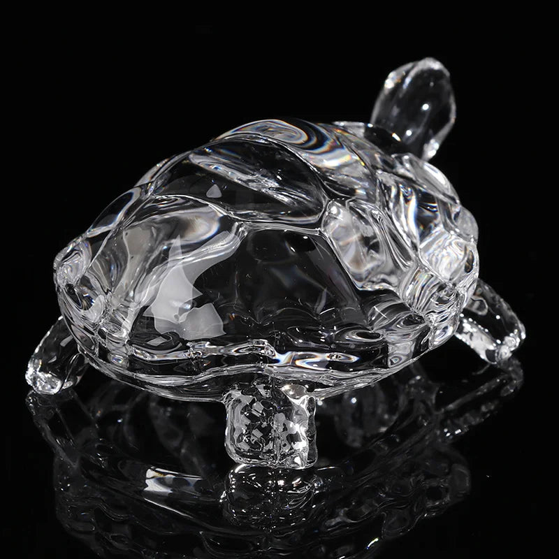 Miniature Tortoise Statue Chinese Lucky Feng Shui Ornament for Home Office Desk Decoration Crystal Turtle Figurine Home Decor