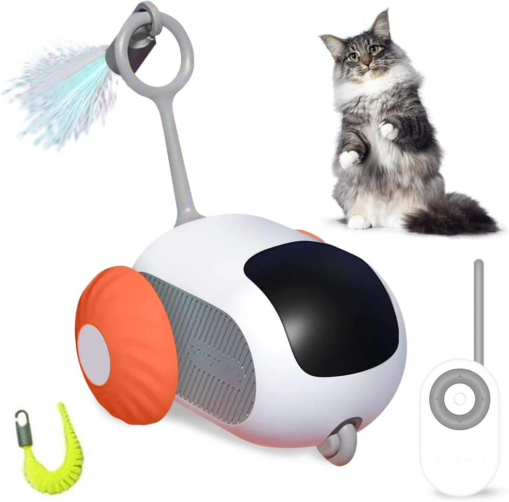 Smart Cat Toy Car Interactive Cat Toy Ball Automatic Rolling Remote Control Toy Car Indoor Cat Accessories Pet Kitten Supplies