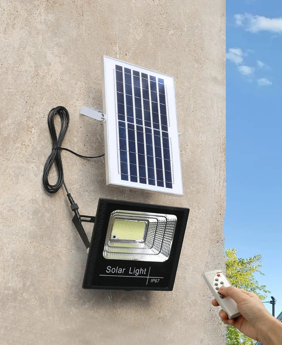 LED Solar Light 100w 200w 300w 500w Powerful Waterproof Outdoor Garden Solar Reflector Spotlights With Remote Control Solar Lamp