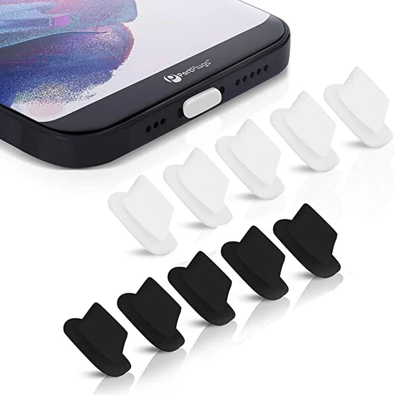 1-10PCS Type C Charging Port Silicone Dust Plugs For Samsung Xiaomi Huawei Phones Tablet USB C Protector Stopper Caps Dustplug