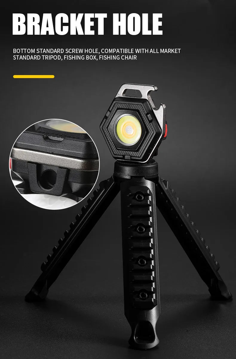 Mini Camping Light LED Flashlight Lantern USB Charging COB Keychain Work Light Floodlight with Strong Magnet IP64 Waterproof