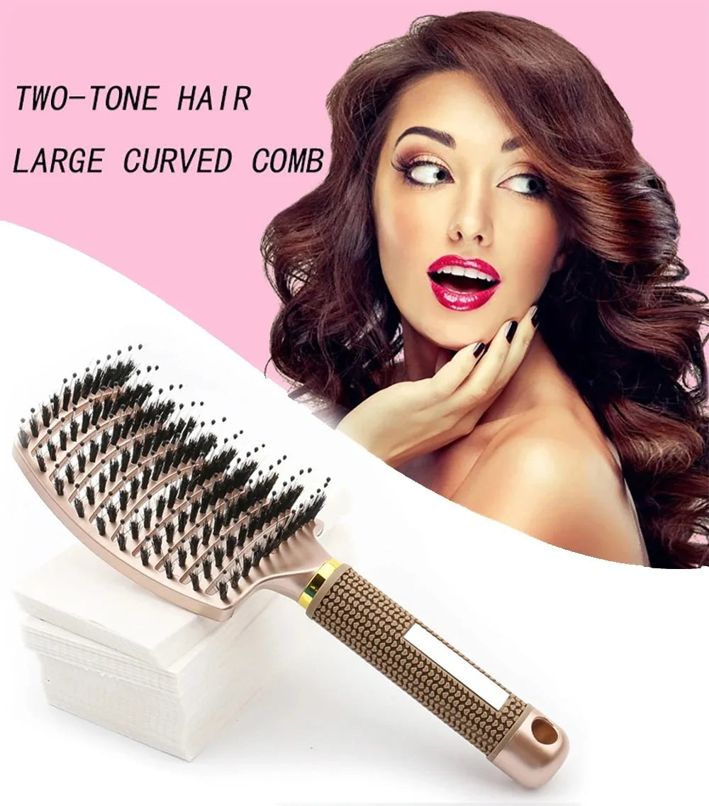 1pcs Hairbrush Bristle Nylon Women Wet Curly Detangle Hair Brush Hair Brushes Scalp Massage Comb for Salon Hairdressing Styling